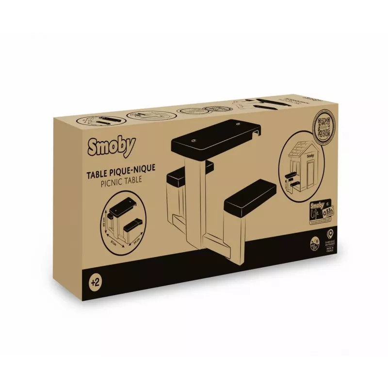 SMOBY Life Bērnu piknika galds Zaļš/Pelēks