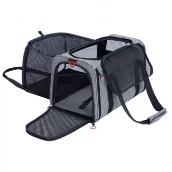 ZOLUX NOMAD L Paplašināms mājdzīvnieku pārvadātājs 48×30.8×30.5 cm Pelēks/Melns
