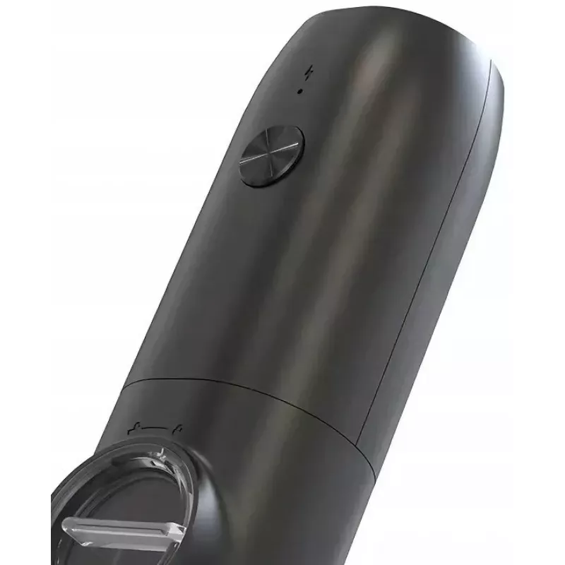 PROMIS MP35X2 Electric Salt and Pepper Mill Set with Stand, Stainless Steel/Silver, 2x 220mm, Ceramic Grinder, Battery Operated, LED Light