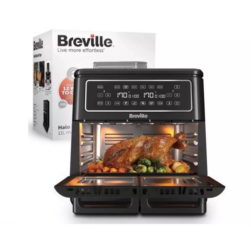 Breville VDF130X Bezeļļas gaisa fritieris, 5.5L, 1700W, Melns