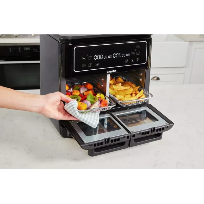 Breville VDF130X Bezeļļas gaisa fritieris, 5.5L, 1700W, Melns