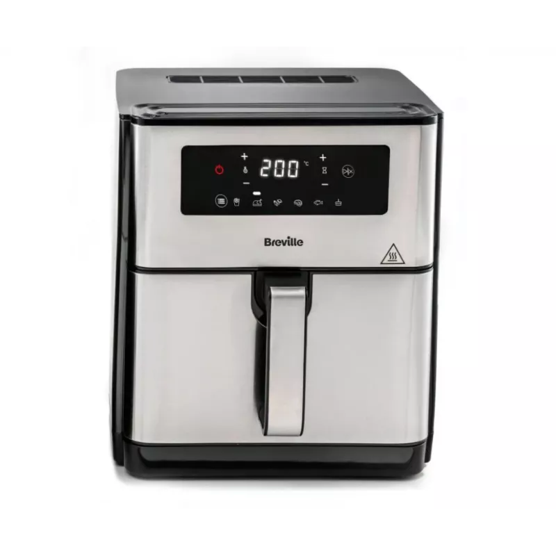 Breville VDF131X Bezeļļas gaisa fritieris, 1,25 kg, 1400 W, Melns/Sudrabs