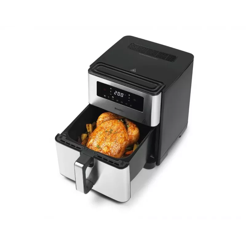 Breville VDF131X Bezeļļas gaisa fritieris, 1,25 kg, 1400 W, Melns/Sudrabs