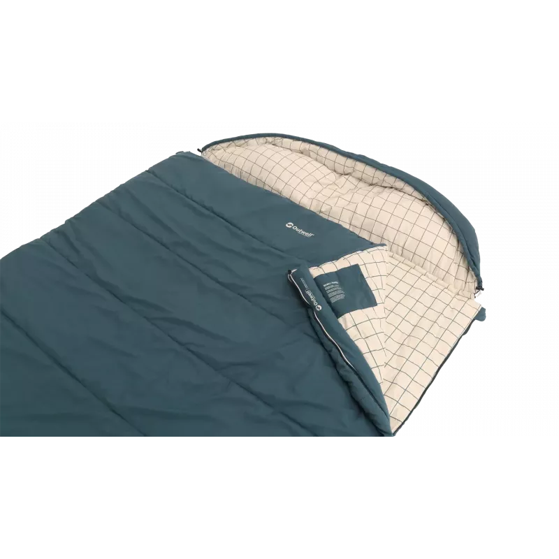 Outwell Camper Lux Double Blue Sleeping Bag 235x150 cm -16 to 5 °C Both Side Zipper