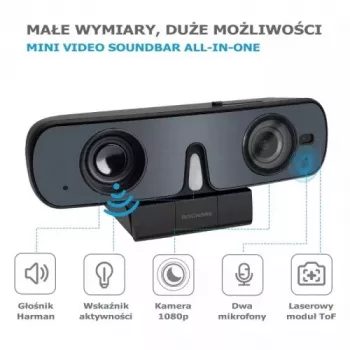 ROCWARE RC08P Kamera, Melna, USB, 1080i/720p, Iebūvēts mikrofons