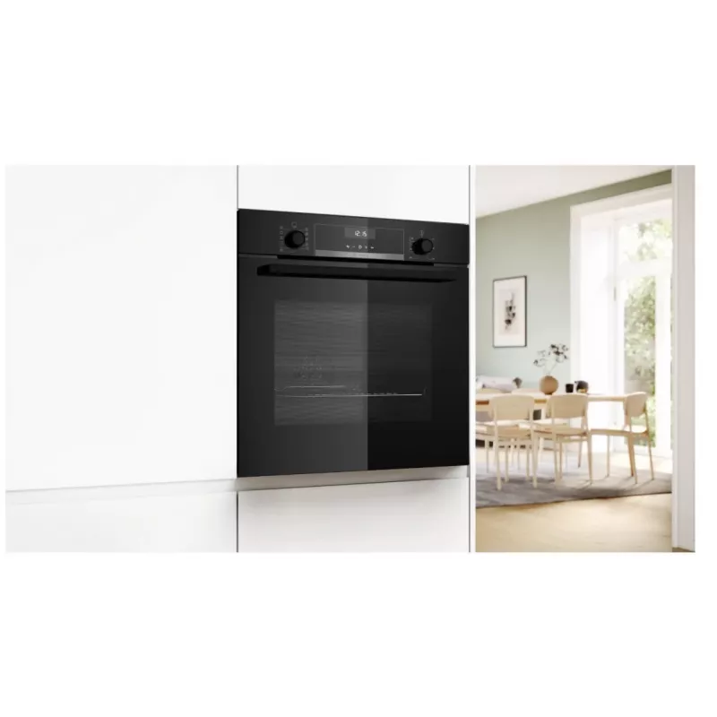 Bosch Serie 6 HBG557EB3 Iebūvējamā cepeškrāsns ar pirolītisko pašattīrīšanos, 71L, melna
