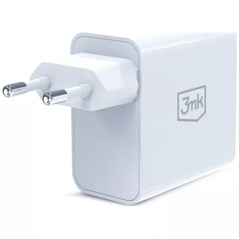 3MK FlowPower 45W PD 3.0 QC4+ GaN lādētājs balts