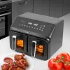 ELDOM FR210 DualCrisp dubultā gaisa fritētava, 2200 W, 8 L tilpums, LED displejs, melna