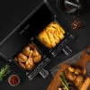 ELDOM FR210 DualCrisp dubultā gaisa fritētava, 2200 W, 8 L tilpums, LED displejs, melna