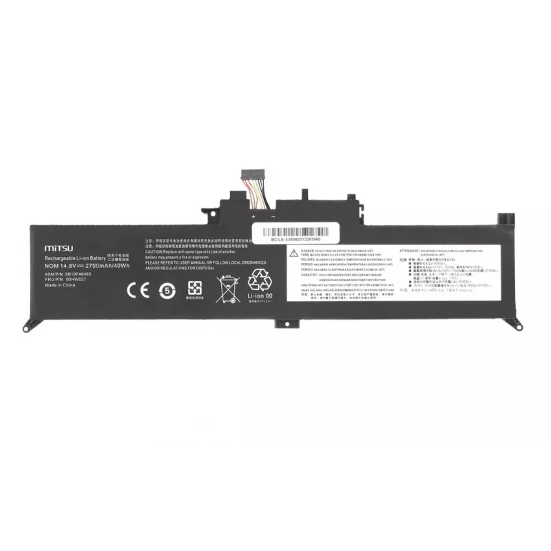 MITSU Laptop Battery 2700mAh 14.8V (40Wh) 4-Cell Li-ion for Lenovo ThinkPad Yoga 260 370 X380 - Black