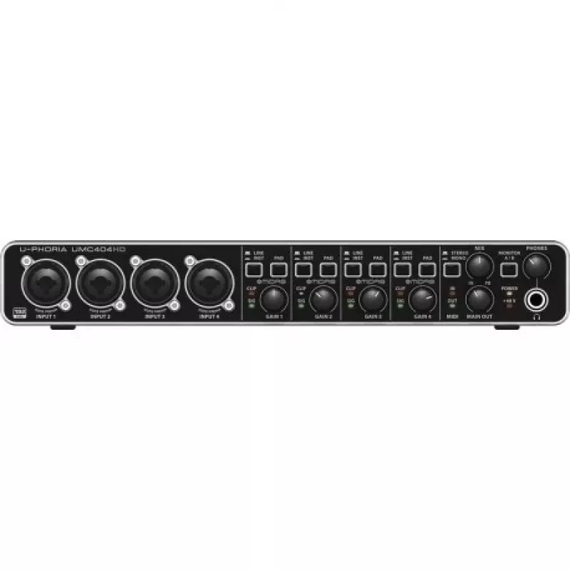 Behringer UMC404HD USB Audio Interface 4x4 24-bit/192 kHz ar MIDAS priekšpastiprinātājiem