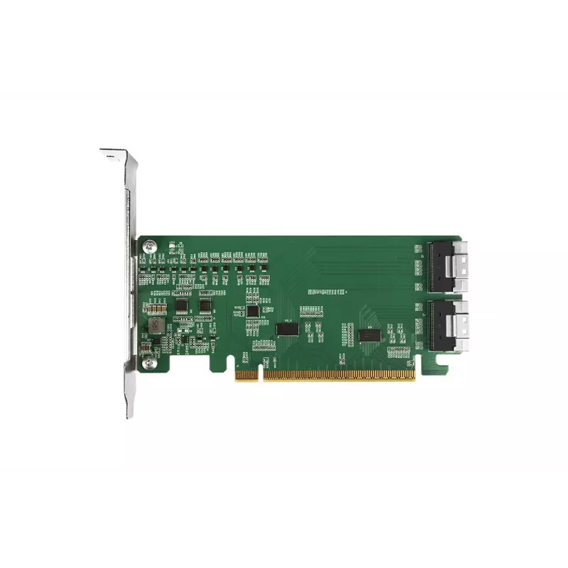 ICY DOCK EXLink MB308A PCIe 4.0 x16 NVMe adaptera karte ar 2 x SlimSAS 8i (SFF-8654) savienotājiem un redriveru
