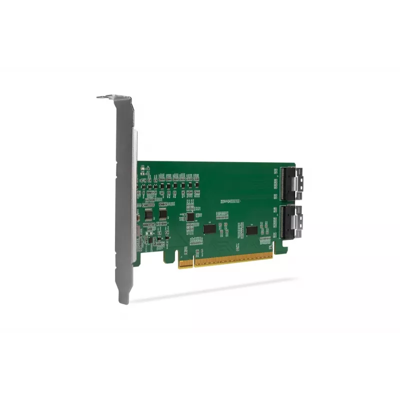 ICY DOCK EXLink MB308A PCIe 4.0 x16 NVMe adaptera karte ar 2 x SlimSAS 8i (SFF-8654) savienotājiem un redriveru