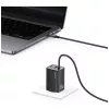 USAMS JC Series CC266 65W GaN ātrais lādētājs ar iebūvētu USB-C kabeli, melns