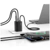 USAMS JC Series CC266 65W GaN ātrais lādētājs ar iebūvētu USB-C kabeli, melns
