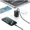 USAMS JC Series CC266 65W GaN ātrais lādētājs ar iebūvētu USB-C kabeli, melns