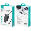USAMS JC Series CC266 65W GaN ātrais lādētājs ar iebūvētu USB-C kabeli, melns
