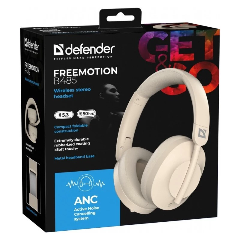 Defender Bluetooth austiņas Freemotion B485 ANC Bēšs