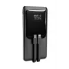 Gembird PB10-PD20-LCD-01 Fast Charging Power Bank ar integrētiem kabeļiem, 20W, 10000 mAh, melns