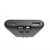 Gembird PB10-PD20-LCD-01 Fast Charging Power Bank ar integrētiem kabeļiem, 20W, 10000 mAh, melns