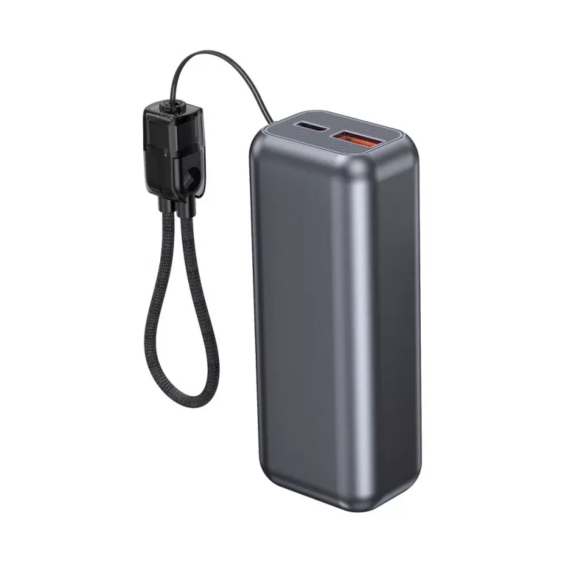 Gembird PB10-PD20-LCD-02 Kompakts ātrās uzlādes power bank ar LCD displeju, 20W, 10000 mAh, Space Grey