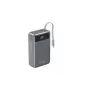 Gembird PB20-PD65-LCD-01 Fast Charging Power Bank ar integrētiem kabeļiem, 65W, 20000 mAh, Melns