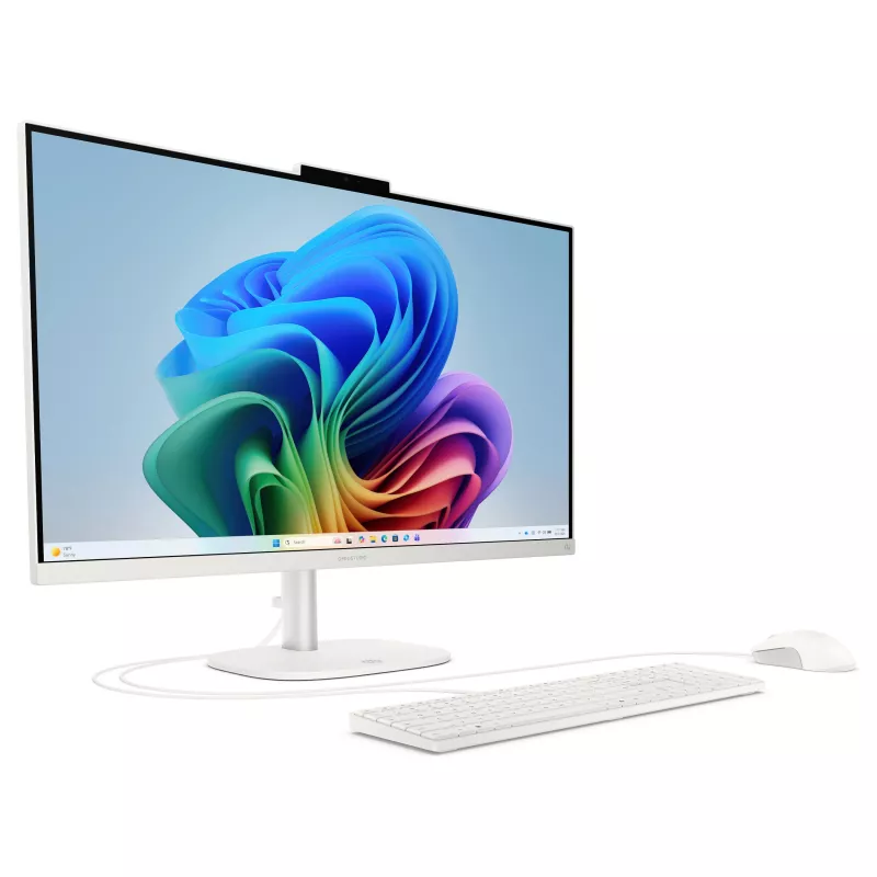 HP OmniStudio All-in-One 27-cw0174ng PC, 27 inch QHD displejs, AMD Ryzen AI 7 445, 24GB RAM, 512GB SSD, Windows 11 Home, Balts