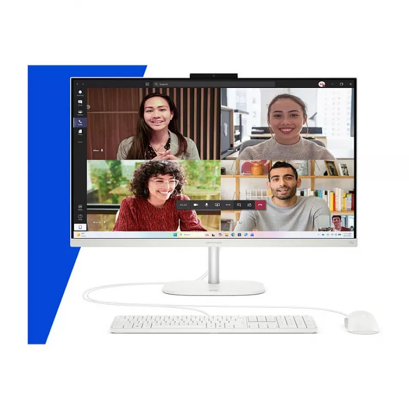 HP OmniStudio All-in-One 27-cw0174ng PC, 27 inch QHD displejs, AMD Ryzen AI 7 445, 24GB RAM, 512GB SSD, Windows 11 Home, Balts