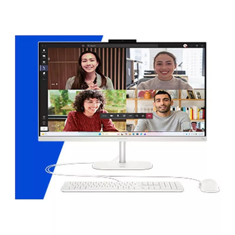 HP OmniStudio All-in-One 27-cw0174ng PC, 27 inch QHD displejs, AMD Ryzen AI 7 445, 24GB RAM, 512GB SSD, Windows 11 Home, Balts