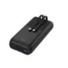 Gembird PB20-PD20-LCD-01 Ātrās uzlādes Power Bank ar integrētiem kabeļiem, 20W, 20000 mAh, Melns