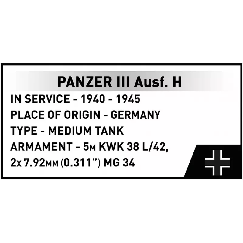 COBI 958 PCS HC WWII Panzer III Ausf. H Building Blocks Set