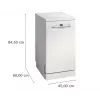 Bosch Serie 2 SPS2HKW55E Brīvi stāvoša šaura trauku mazgājamā mašīna, 10 trauku komplekti, balta