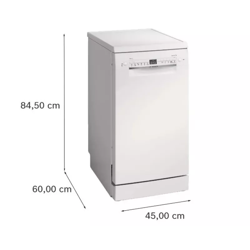 Bosch Serie 2 SPS2HKW55E Brīvi stāvoša šaura trauku mazgājamā mašīna, 10 trauku komplekti, balta