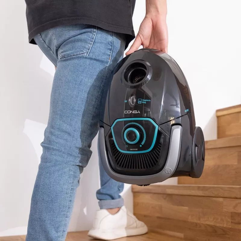 Cecotec Conga Powerbag 2500 Plus Putekļsūcējs ar maisiņu, cilindrisks, 850 W, 2.5 L putekļu tvertne, melns