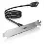GRAUGEAR G-ETC-20G-B High-Speed USB-C Port Retrofit Kit ar PCI slota kronšteinu, 0,5 m, melns