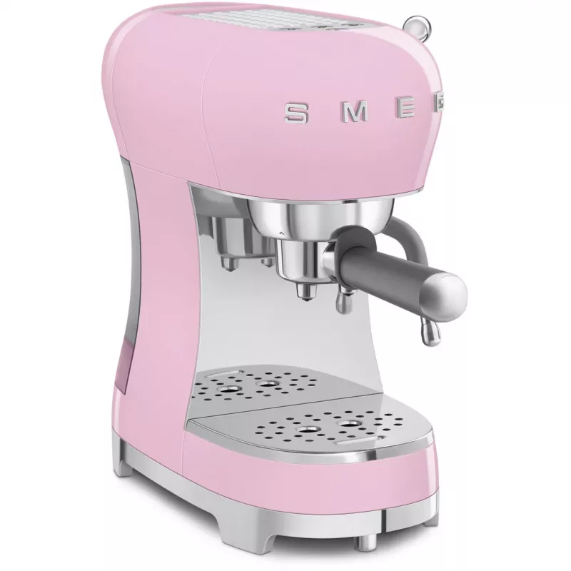 Smeg ECF02PKEU 50s Retro Style Espresso Coffee Machine, 1350 W, Pink