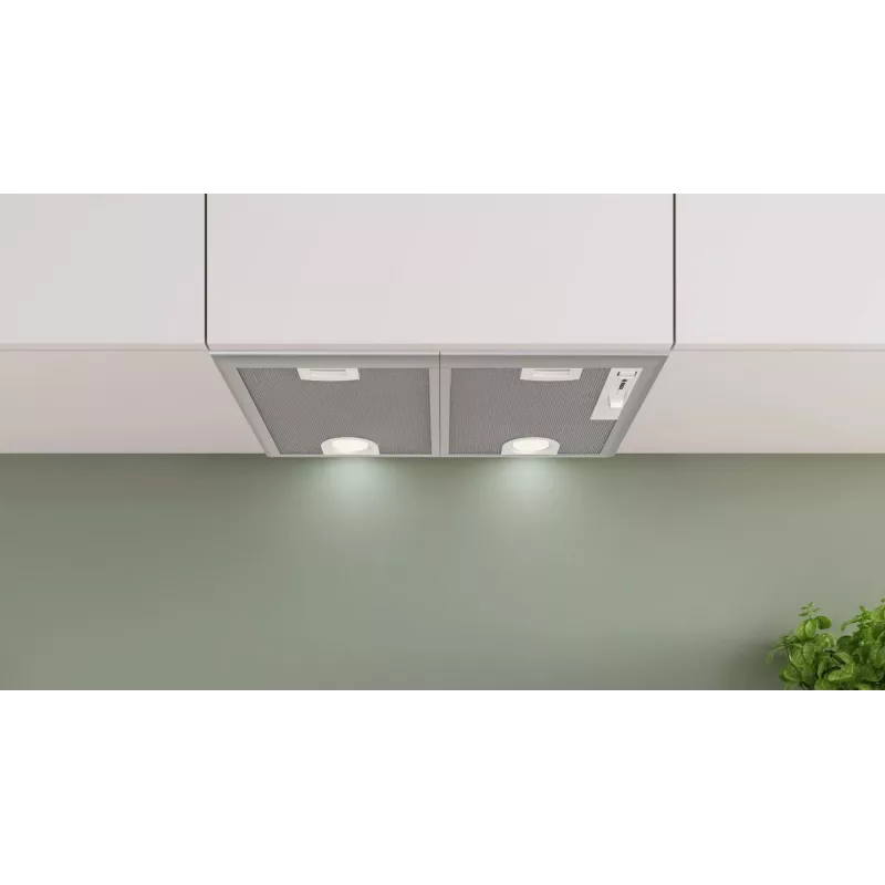 Bosch Serie 4 DHL555BM Iebūvējamā tvaika nosūcēja pārsegs, sudraba krāsa, 604 m³/h