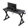 HUZARO Hero 2.3 RGB Gaming Desk - 1200x600mm, Melns, Carbon Flex, RGB LED, Fiksēts augstums