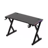 HUZARO Hero 2.3 RGB Gaming Desk - 1200x600mm, Melns, Carbon Flex, RGB LED, Fiksēts augstums
