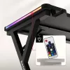 HUZARO Hero 2.3 RGB Gaming Desk - 1200x600mm, Melns, Carbon Flex, RGB LED, Fiksēts augstums