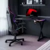 HUZARO Hero 2.3 RGB Gaming Desk - 1200x600mm, Melns, Carbon Flex, RGB LED, Fiksēts augstums
