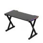 HUZARO Hero 2.3 RGB Gaming Desk - 1200x600mm, Melns, Carbon Flex, RGB LED, Fiksēts augstums