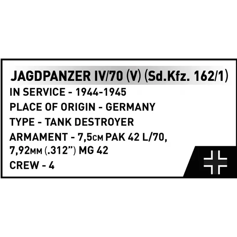 COBI KLOCKI Historical Collection Jagdpanzer IV/70 (V) (Sd.Kfz.162/1) Būvbloku komplekts 1024 gab.