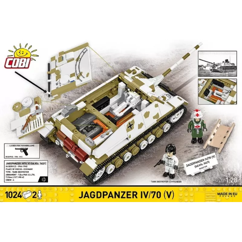 COBI KLOCKI Historical Collection Jagdpanzer IV/70 (V) (Sd.Kfz.162/1) Būvbloku komplekts 1024 gab.