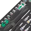 Wera 9722 C Zyklop 1/2 collu sprūdrata un uzgriežņu atslēgu komplekts, 31 daļa, putu ieliktnis darbnīcas ratiņiem, melns/pelēks