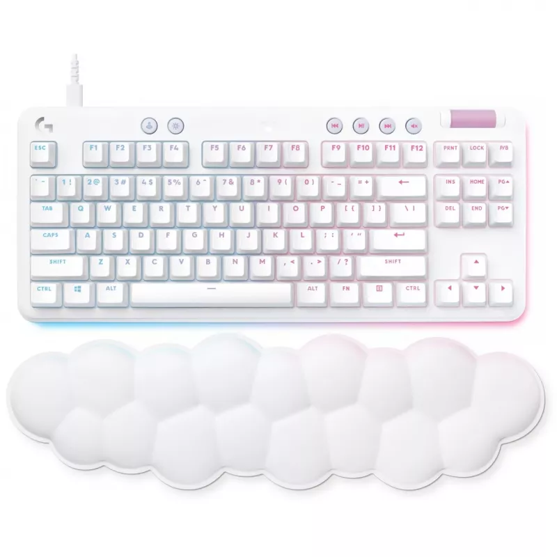 Logitech G G713 TKL mehāniskā spēļu tastatūra - White Mist (Aurora Collection)