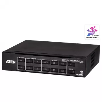 ATEN VP2420 4x2 True 4K prezentācijas matricas slēdzis ar Multi View