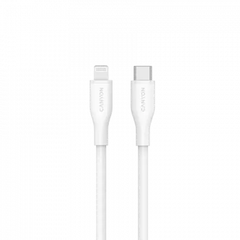 Canyon CLNM60SC10 USB-C uz Lightning kabelis 1m 60W MFi Silikona Balts
