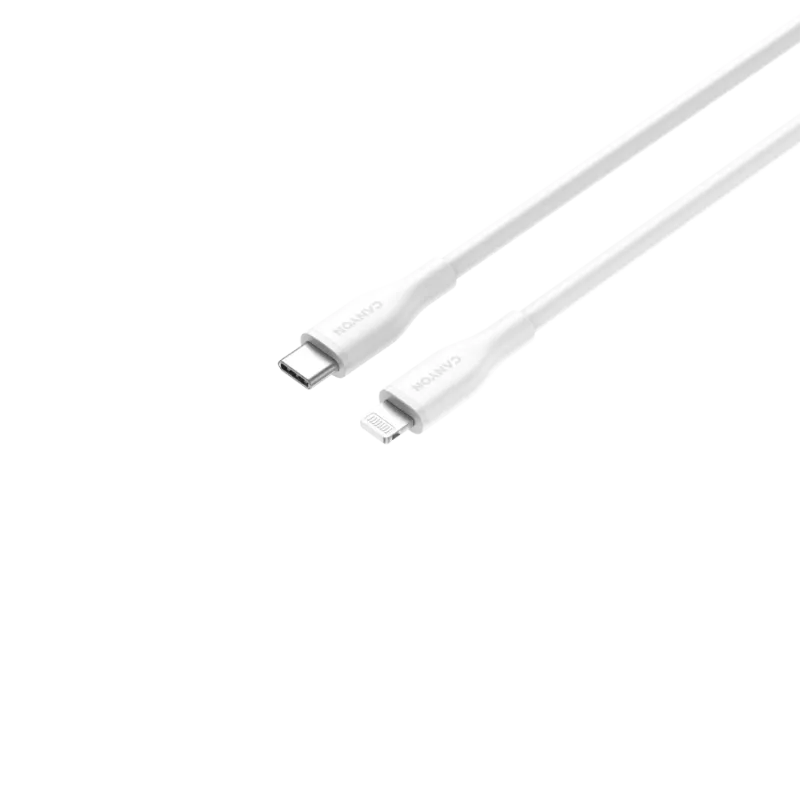 Canyon CLNM60SC10 USB-C uz Lightning kabelis 1m 60W MFi Silikona Balts
