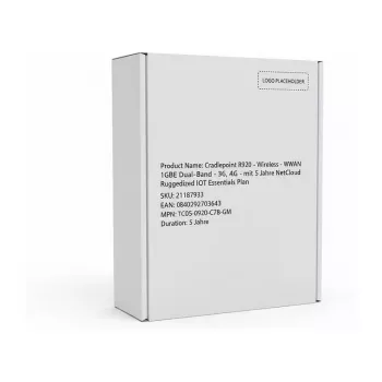 Cradlepoint R920 - Bezvadu maršrutētājs - WWAN 1GbE Divu joslu - 3G, 4G - ar 5 gadu NetCloud Ruggedized IoT Essentials plānu